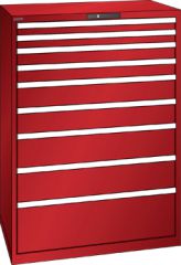 Schubladenschrank 9 Schubladen 1023x725x1450 RAL 3003 Lista 54x36E 78.306.070