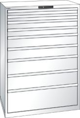 Schubladenschrank 9 Schubladen 1023x725x1450 RAL 9010 Lista 54x36E 78.296.110