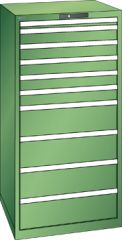 Schubladenschrank 10 Schubladen 717x725x1450 RAL 6011 Lista 36x36E 78.313.030