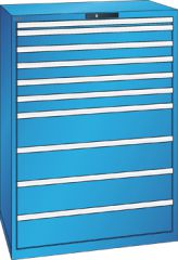 Schubladenschrank 10 Schubladen 1023x725x1450 RAL 5012 Lista 54x36E 78.308.010