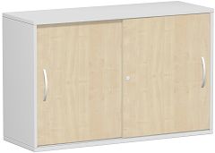 Schiebetrenschrank Oberboden 25 mm, mit Standfen, abschliebar, 1200x425x798, Ahorn/Lichtgrau