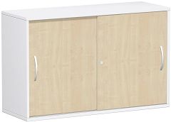 Schiebetrenschrank Oberboden 25 mm, mit Standfen, abschliebar, 1200x425x798, Ahorn/Wei