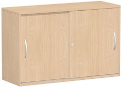 Schiebetrenschrank Oberboden 25 mm, mit Standfen, abschliebar, 1200x425x798, Buche/Buche