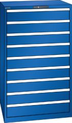 Schubladenschrank 9 Schubladen 870x725x1450 RAL 5005 Lista 45x36E 78.710.100