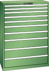 Schubladenschrank 10 Schubladen 1023x572x1450 RAL 6011 Lista 54x27E 78.773.030