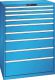 Schubladenschrank 9 Schubladen 1023x725x1450 RAL 5012 Lista 54x36E 78.306.010