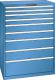 Schubladenschrank 9 Schubladen 1023x725x1450 RAL 5019 Lista 54x36E 78.306.040