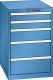 Schubladenschrank 5 Schubladen 564x725x850 RAL 5019 Lista 27x36E 14.399.040