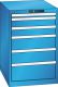 Schubladenschrank 6 Schubladen 564x725x850 RAL 5012 Lista 27x36E 14.407.010