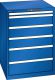 Schubladenschrank 6 Schubladen 717x725x1000 RAL 5005 Lista 36x36E 14.417.100