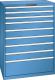 Schubladenschrank 9 Schubladen 1023x725x1450 RAL 5019 Lista 54x36E 78.297.040