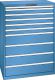 Schubladenschrank 10 Schubladen 1023x725x1450 RAL 5019 Lista 54x36E 14.519.040