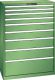 Schubladenschrank 9 Schubladen 1023x572x1450 RAL 6011 Lista 54x27E 78.766.030